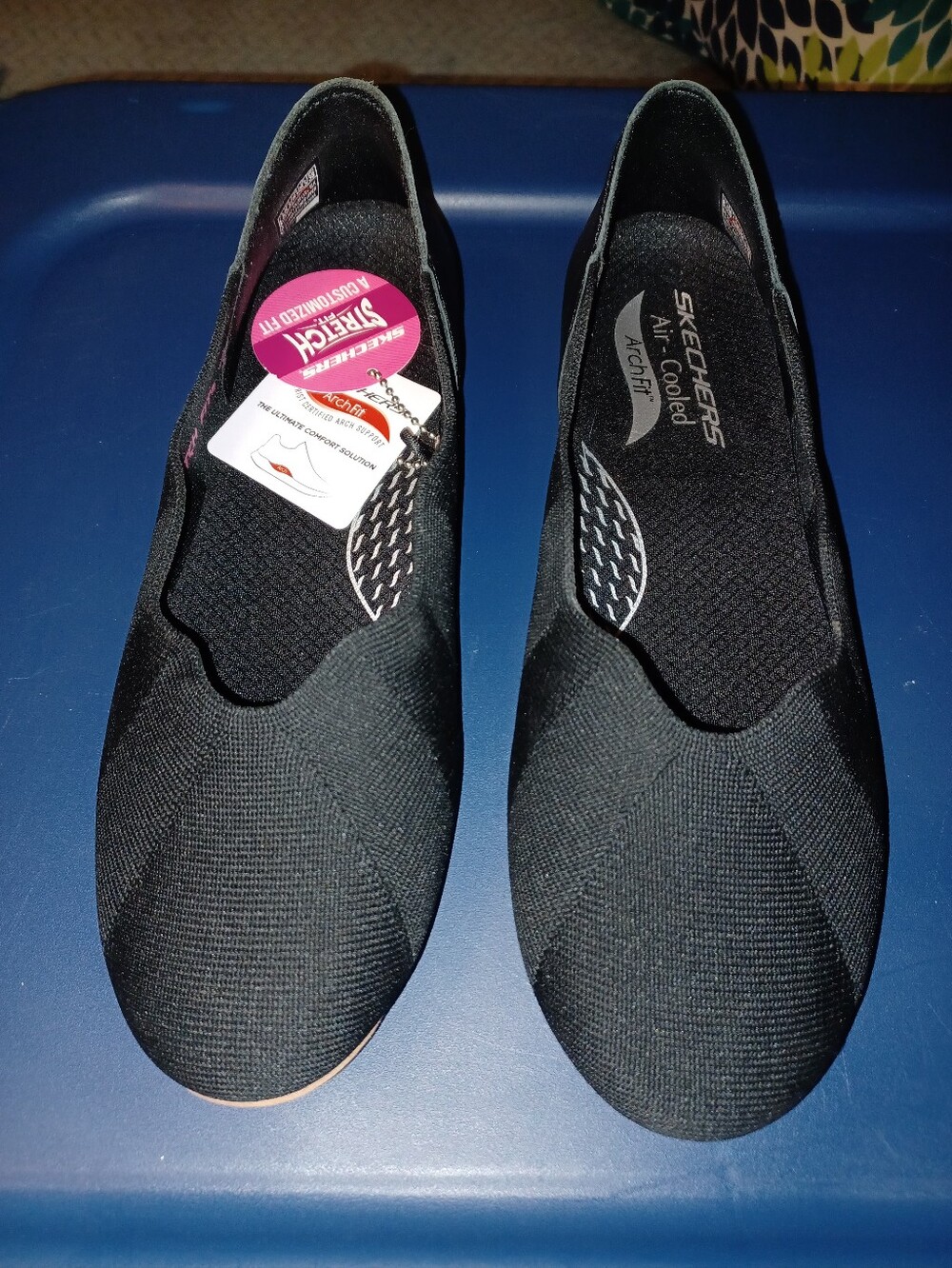 Skechers Air Cooled, Arch Fit Women’s Black Slip-On Comfort Flats